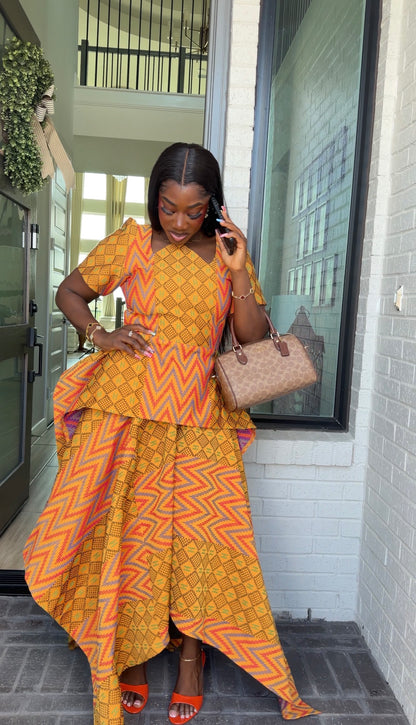 AA Akwaete peplum skirt set