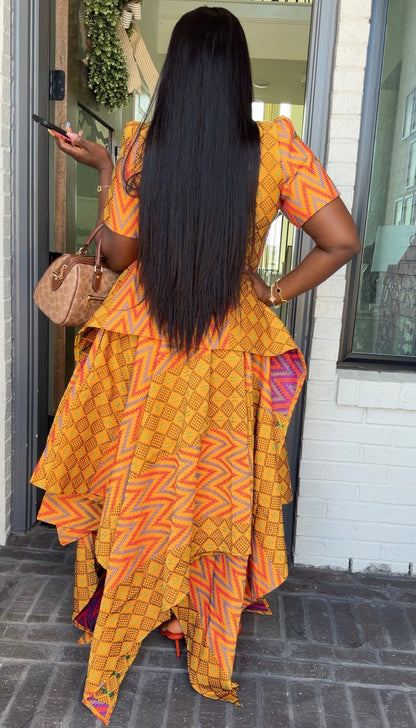 AA Akwaete peplum skirt set