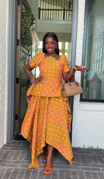AA Akwaete peplum skirt set