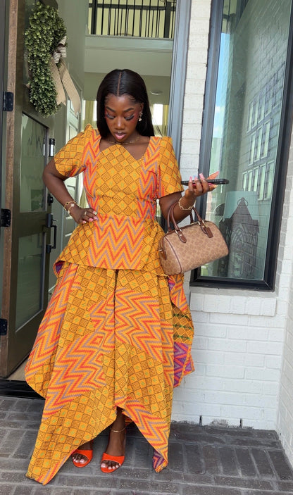 AA Akwaete peplum skirt set