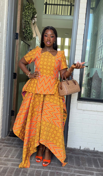 AA Akwaete peplum skirt set